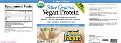 Label of Vegan Protein Creamy Vanilla