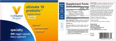 Label of Ultimate 10 Probiotic 13 Billion