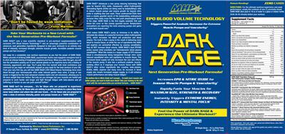 Label of Dark Rage Blue Raspberry