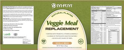 Label of Veggie Meal Replacement Vanilla Bean