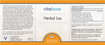Label of Herbal Lax