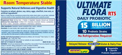 Label of Ultimate Flora RTX Daily Probiotic