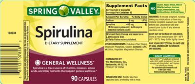 Label of Spirulina