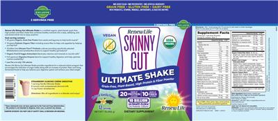 Label of Skinny Gut Ultimate Shake Natural Vanilla Flavor