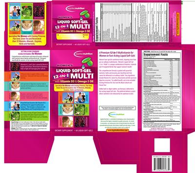 Label of Women's Liquid Soft-Gel 12-in-1 Multi