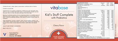 Label of Kid's Stuff Complete With Probiotics Cherry Flavor