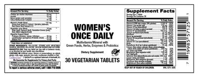 Label of Women's Once Daily