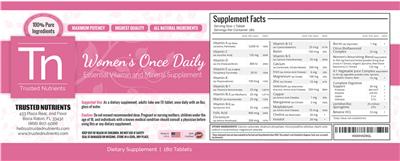 Label of Women's Once Daily