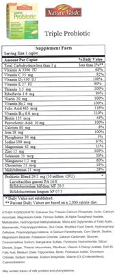 Label of Triple Probiotic