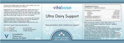 Label of Ultra Dairy Support
