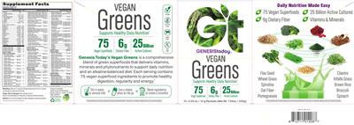 Label of Vegan Greens