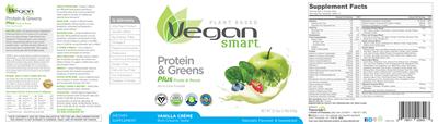 Label of Vegan Smart Protein & Greens Vanilla Creme