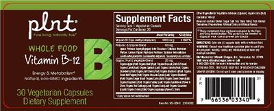 Label of Whole Food Vitamin B-12