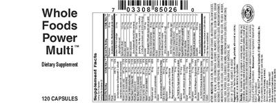 Label of Whole Foods Power Multi