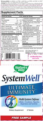 Label of SystemWell Ultimate Immunity