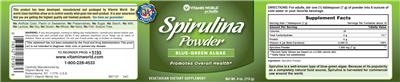 Label of Spirulina Powder