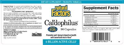 Label of Cal'dophilus With FOS