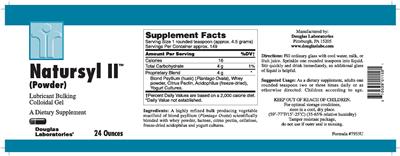 Label of Natursyl II (Powder)