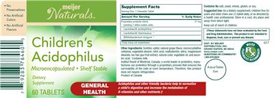 Label of Children's Acidophilus